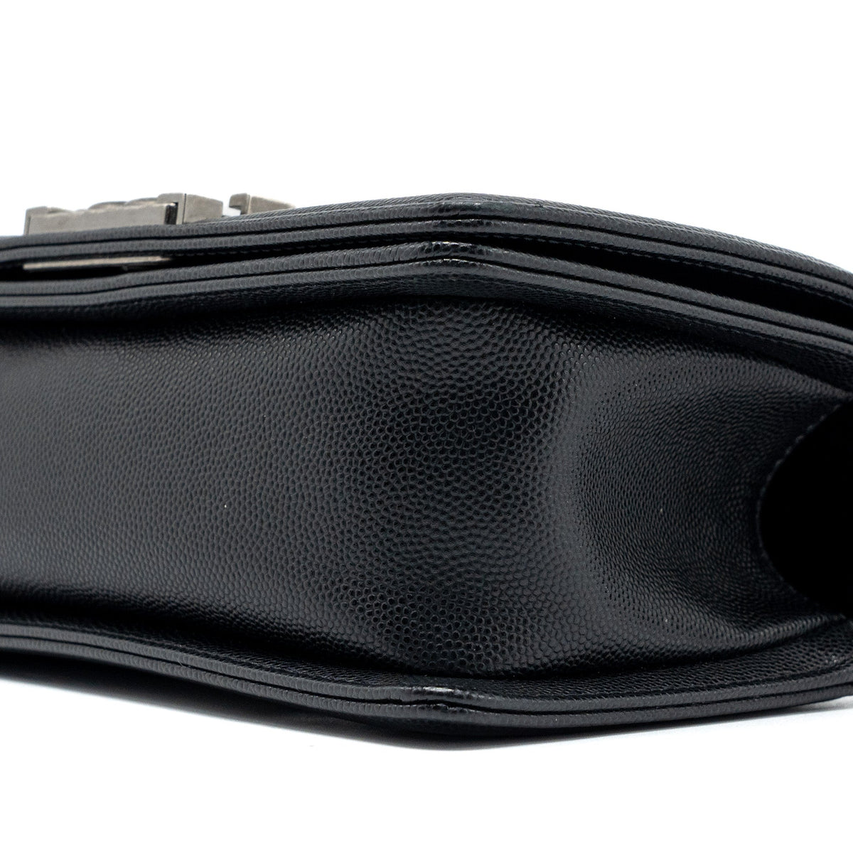 CHANEL SMALL BOY BAG CAVIAR BLACK RUTHENIUM HARDWARE (MICROCHIP)