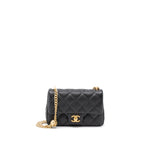CHANEL 23P MINI COCO LOVE FLAP BAG CAVIAR BLACK GHW (MICROCHIP)