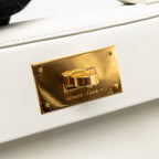 Hermes Mini 24/24 2424-21 Bag Evercolor/Swift Blanc GHW