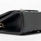 CHANEL MINI TRENDY CC CLUTCH WITH CHAIN LAMBSKIN BLACK LGHW