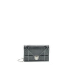 DIOR DIORAMA WALLET ON CHAIN METALLIC BLACK SHW