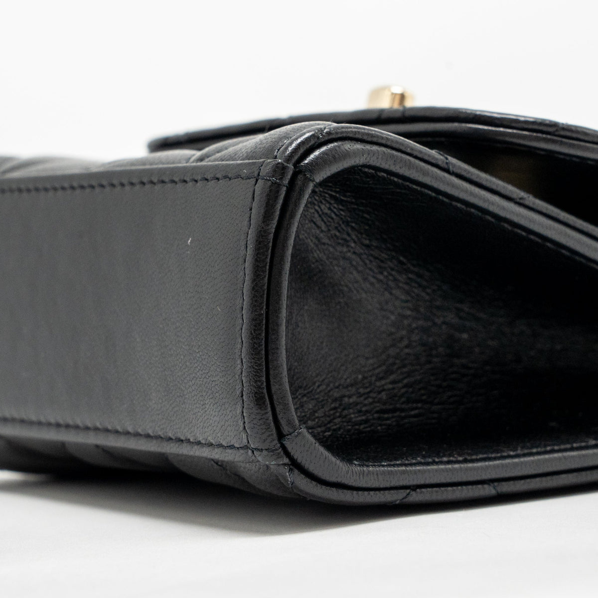 CHANEL MINI TRENDY CC CLUTCH WITH CHAIN LAMBSKIN BLACK LGHW