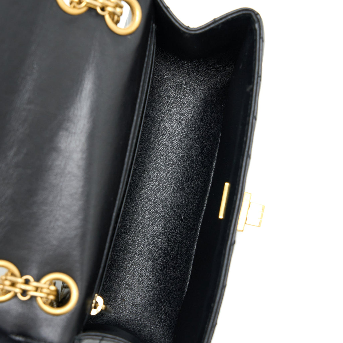 CHANEL 2.55 REISSUE MINI CHEVRON FLAP BAG AGED CALFSKIN  BLACK GHW