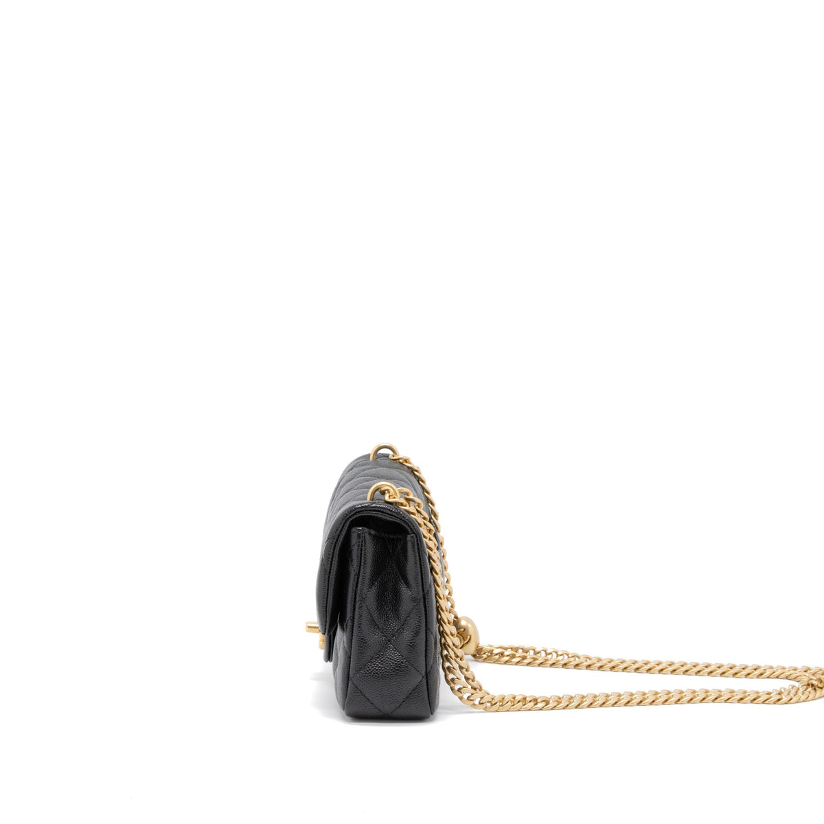 CHANEL 23P MINI COCO LOVE FLAP BAG CAVIAR BLACK GHW (MICROCHIP)