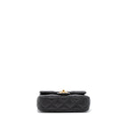 CHANEL 23P MINI COCO LOVE FLAP BAG CAVIAR BLACK GHW (MICROCHIP)