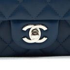 CHANEL MINI RECTANGULAR FLAP BAG LAMBSKIN NAVY BLUE SHW