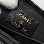 CHANEL BOY ZIP CARD HOLDER CAVIAR BLACK GHW