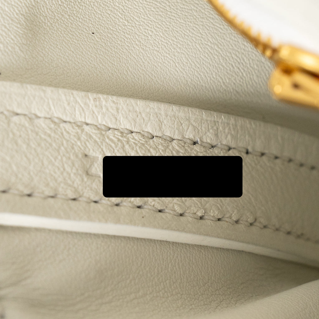 Hermes Mini 24/24 2424-21 Bag Evercolor/Swift Blanc GHW