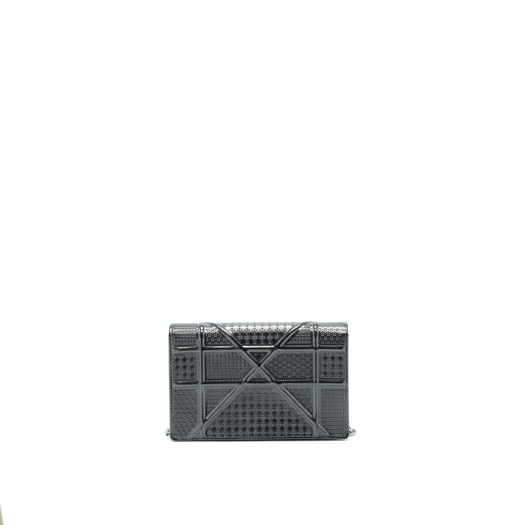 DIOR DIORAMA WALLET ON CHAIN METALLIC BLACK SHW