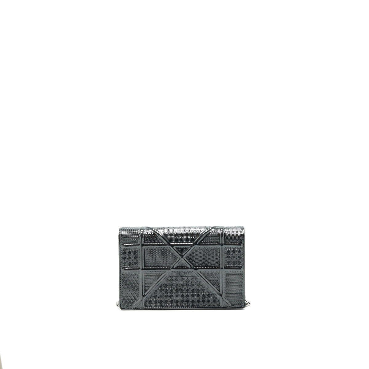 DIOR DIORAMA WALLET ON CHAIN METALLIC BLACK SHW