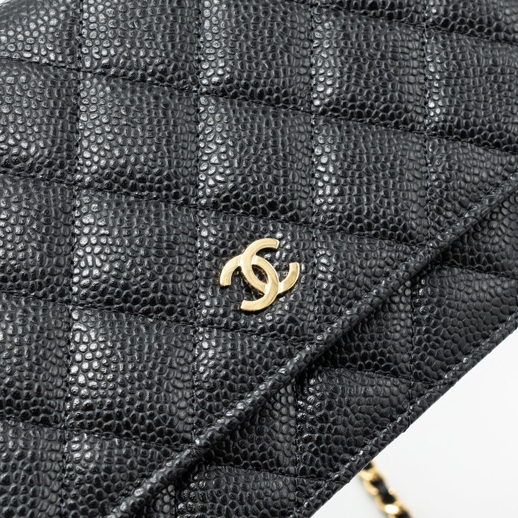 CHANEL CLASSIC WALLET ON CHAIN CAVIAR BLACK GHW