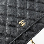 CHANEL CLASSIC WALLET ON CHAIN CAVIAR BLACK GHW