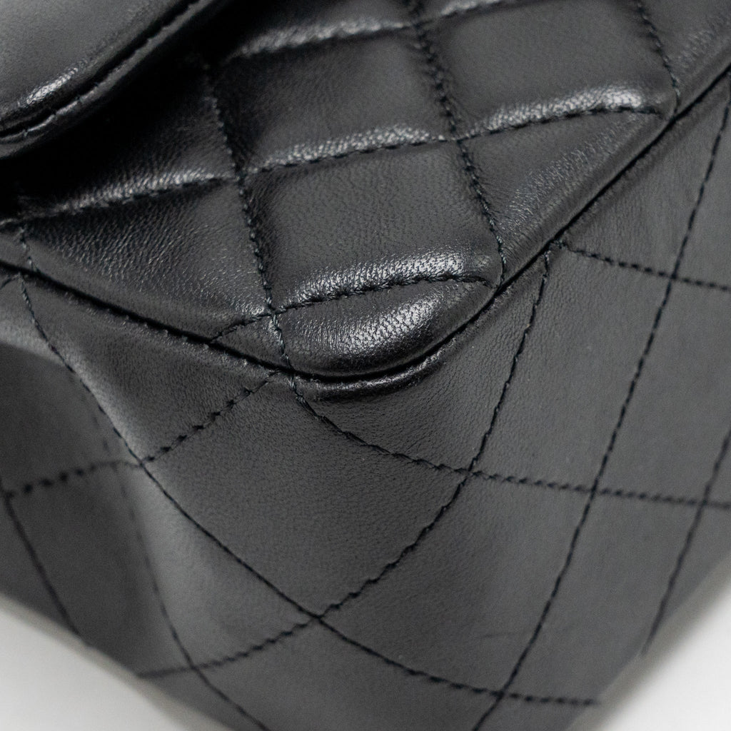 Chanel Mini Rectangular Flap Bag Lambskin SO Black (Microchip)