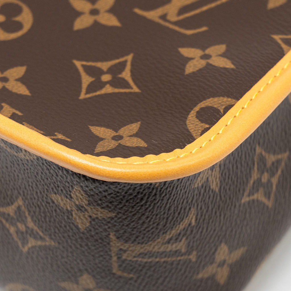 LOUIS VUITTON DIANE BAG WITH FUCHSIA STRAP MONOGRAM CANVAS GHW