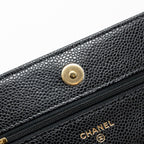 CHANEL CLASSIC WALLET ON CHAIN CAVIAR BLACK GHW