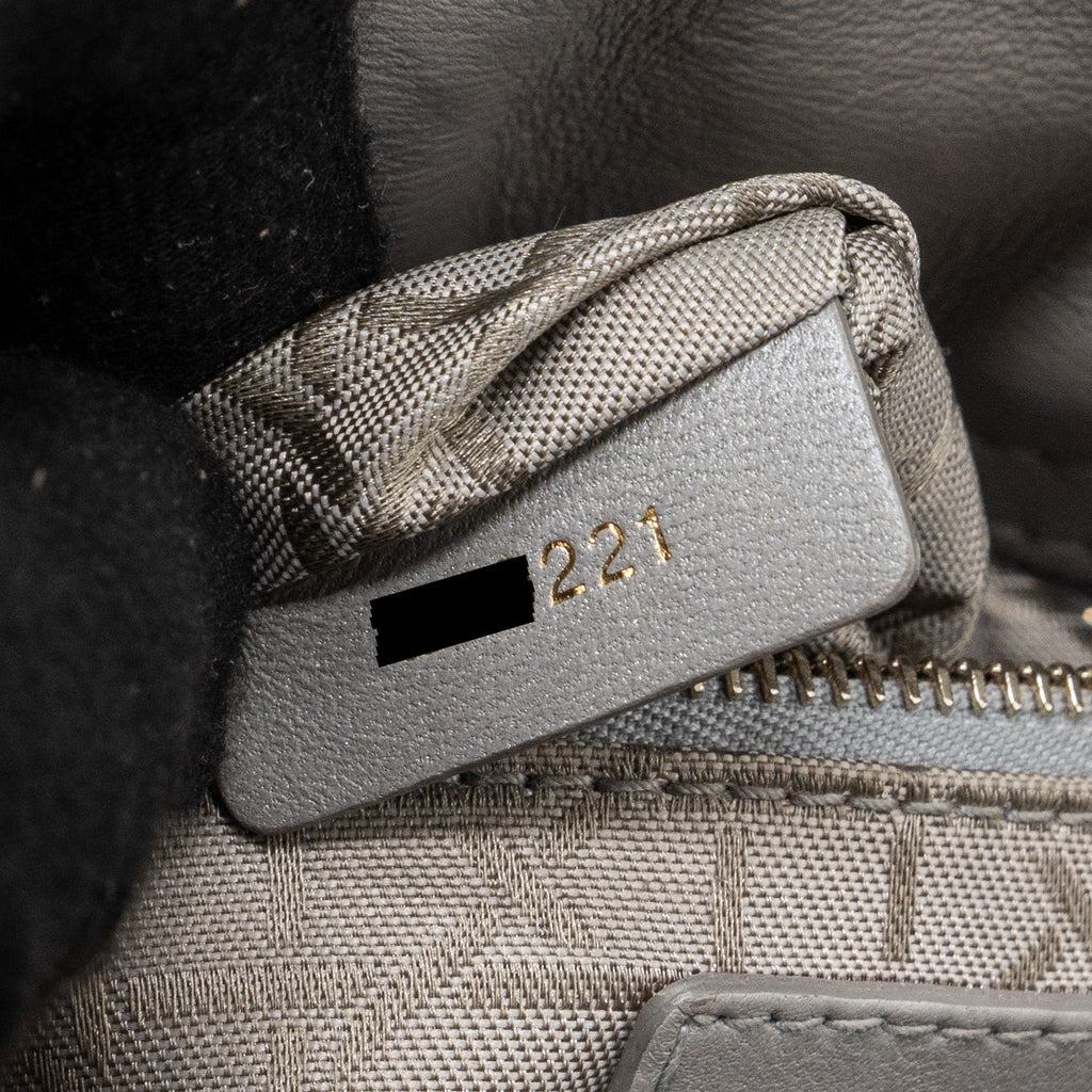 DIOR MINI LADY DIOR LAMBSKIN LIGHT GREY LGHW