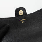 CHANEL DOUBLE POCKET WALLET ON CHAIN CAVIAR BLACK LGHW(MICROCHIP)