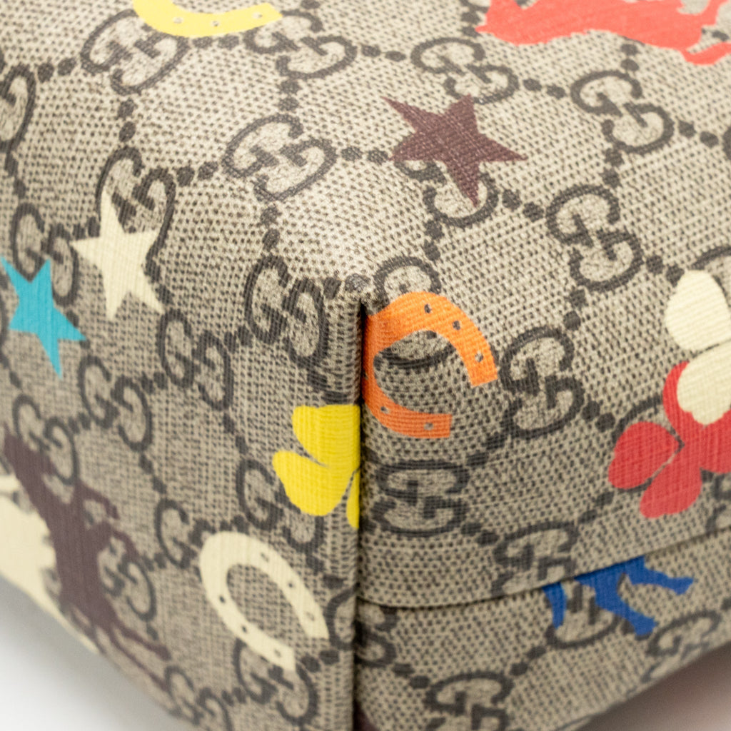 Gucci Children’s GG Ranch Tote Bag GG Supreme Canvas/Leather Beige/Ebony/Green SHW