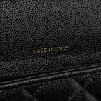 CHANEL DOUBLE POCKET WALLET ON CHAIN CAVIAR BLACK LGHW(MICROCHIP)