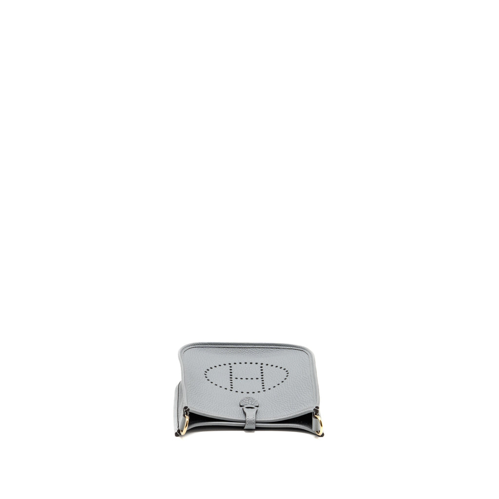 Hermes Mini Evelyne Clemence Gris Pantin LGHW