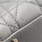 DIOR MINI LADY DIOR LAMBSKIN LIGHT GREY LGHW