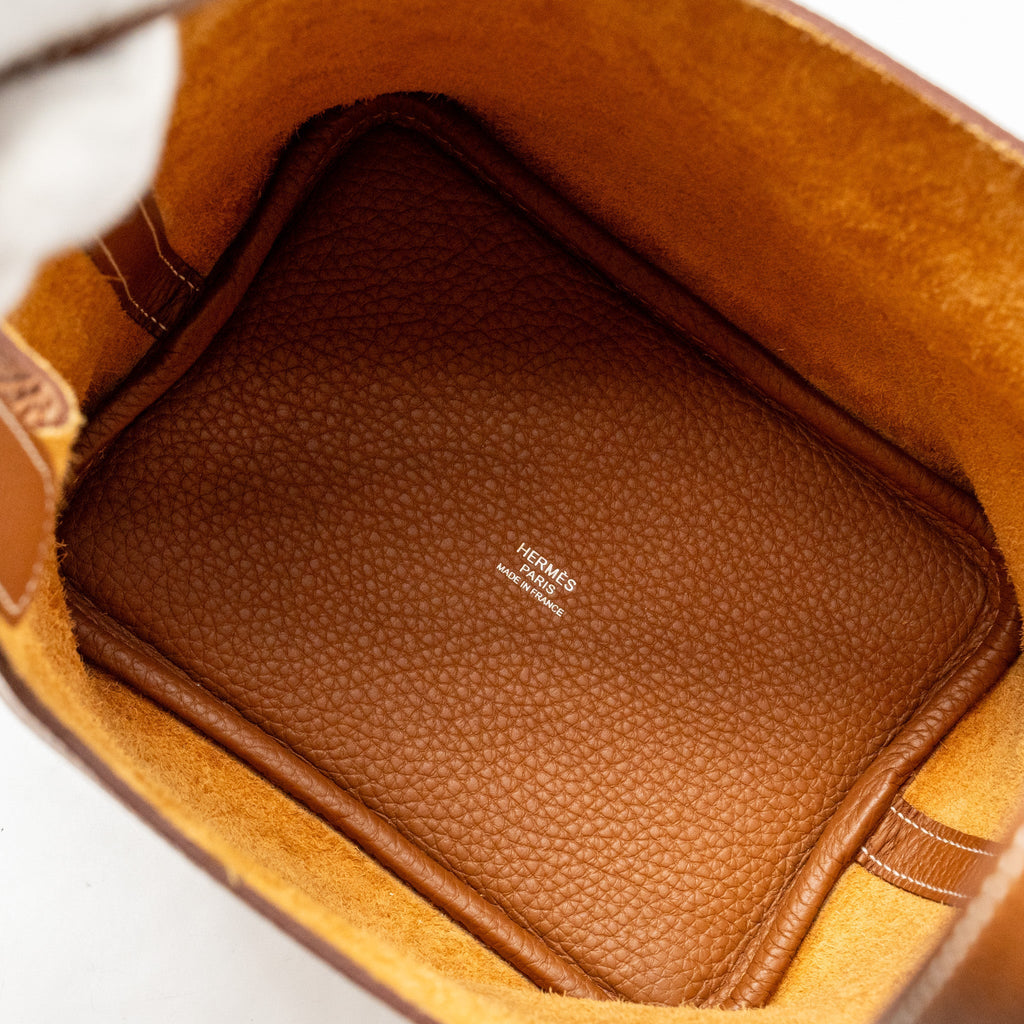 Hermes Picotin 18 Lock Bag Clemence Gold SHW