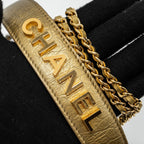 CHANEL GABRIELLE DOUBLE ZIP CLUTCH ON CHAIN CROCODILE-EMBOSSED CALFSKIN GOLD MULTICOLOUR HARDWARE