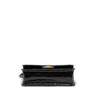 CHANEL 22K TOP HANDLE MESSENGER BAG PATENT LEATHER BLACK BRUSHED GHW (MICROCHIP)