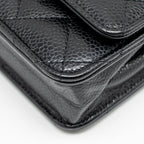 CHANEL CLASSIC WALLET ON CHAIN CAVIAR BLACK GHW (MICROCHIP)