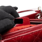 DIOR MEDIUM LADY DIOR PATENT LEATHER RED SHW