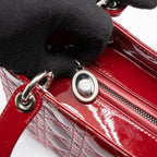 DIOR MEDIUM LADY DIOR PATENT LEATHER RED SHW