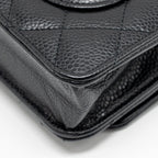 CHANEL CLASSIC WALLET ON CHAIN CAVIAR BLACK GHW (MICROCHIP)