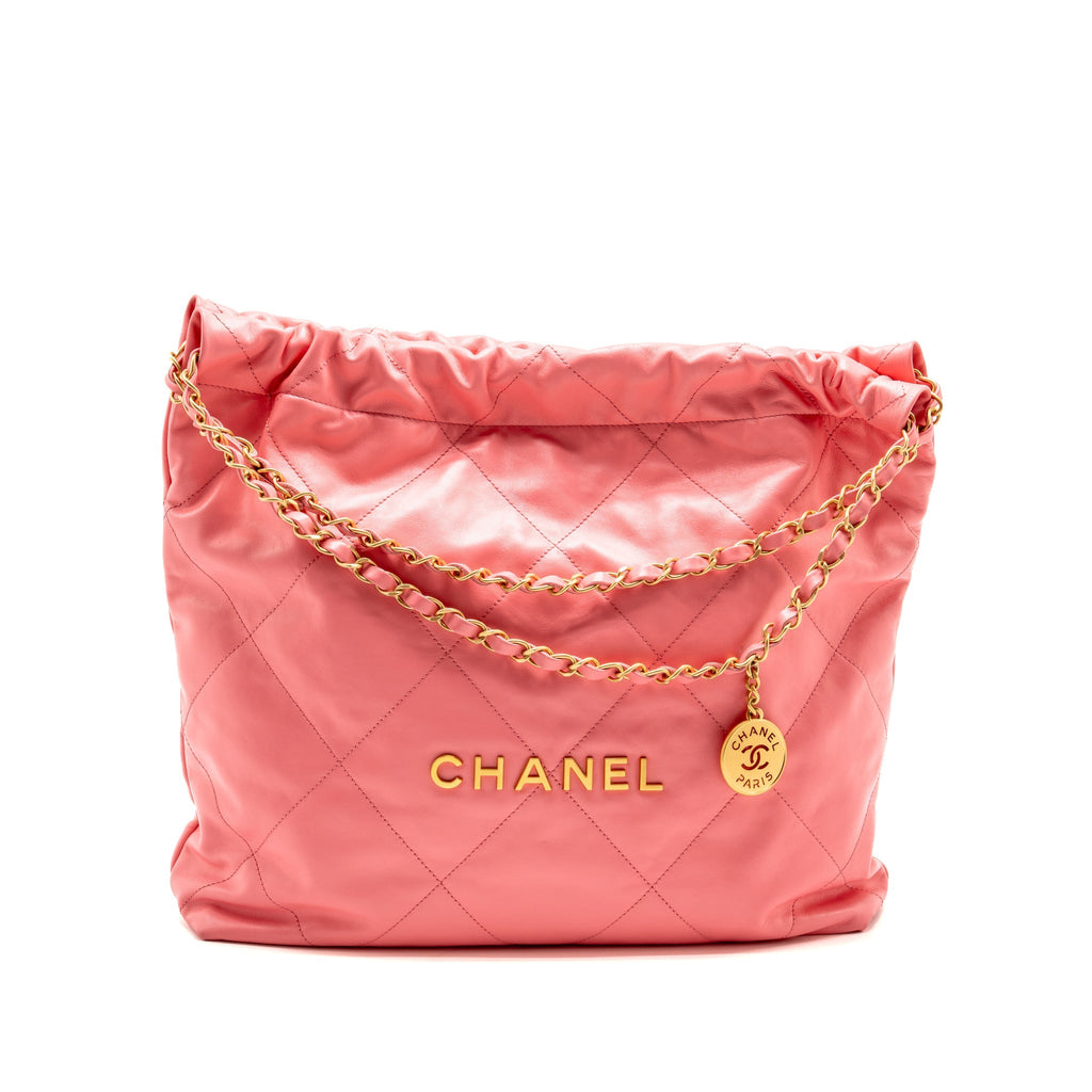 Chanel Medium 22 Bag Calfskin Pink GHW (Microchip)