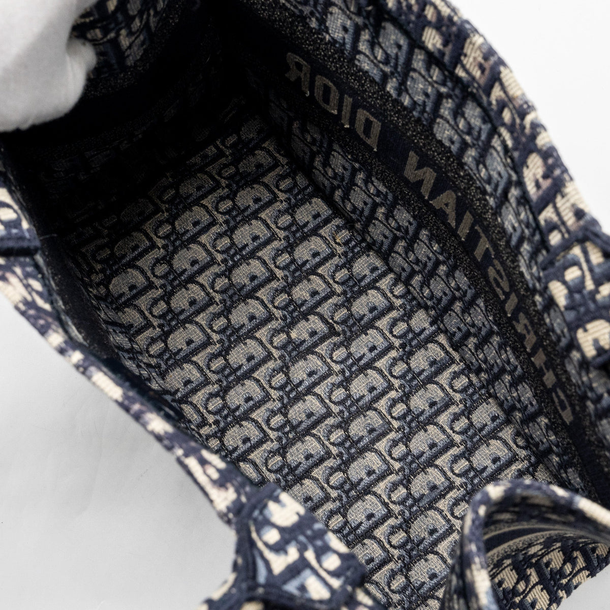 DIOR MEDIUM BOOK TOTE DIOR OBLIQUE EMBROIDERY BLUE