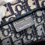 DIOR MEDIUM BOOK TOTE DIOR OBLIQUE EMBROIDERY BLUE