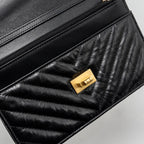 CHANEL CHEVRON 2.55 REISSUE WALLET ON CHAIN AGED CALFSKIN BLACK GHW (MICROCHIP)