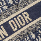DIOR MEDIUM BOOK TOTE DIOR OBLIQUE EMBROIDERY BLUE