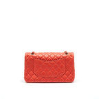 CHANEL CLASSIC MEDIUM DOUBLE FLAP LAMBSKIN IN CORAL LGHW
