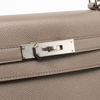 Hermes Kelly 28 Epsom 8F Gris Etain SHW