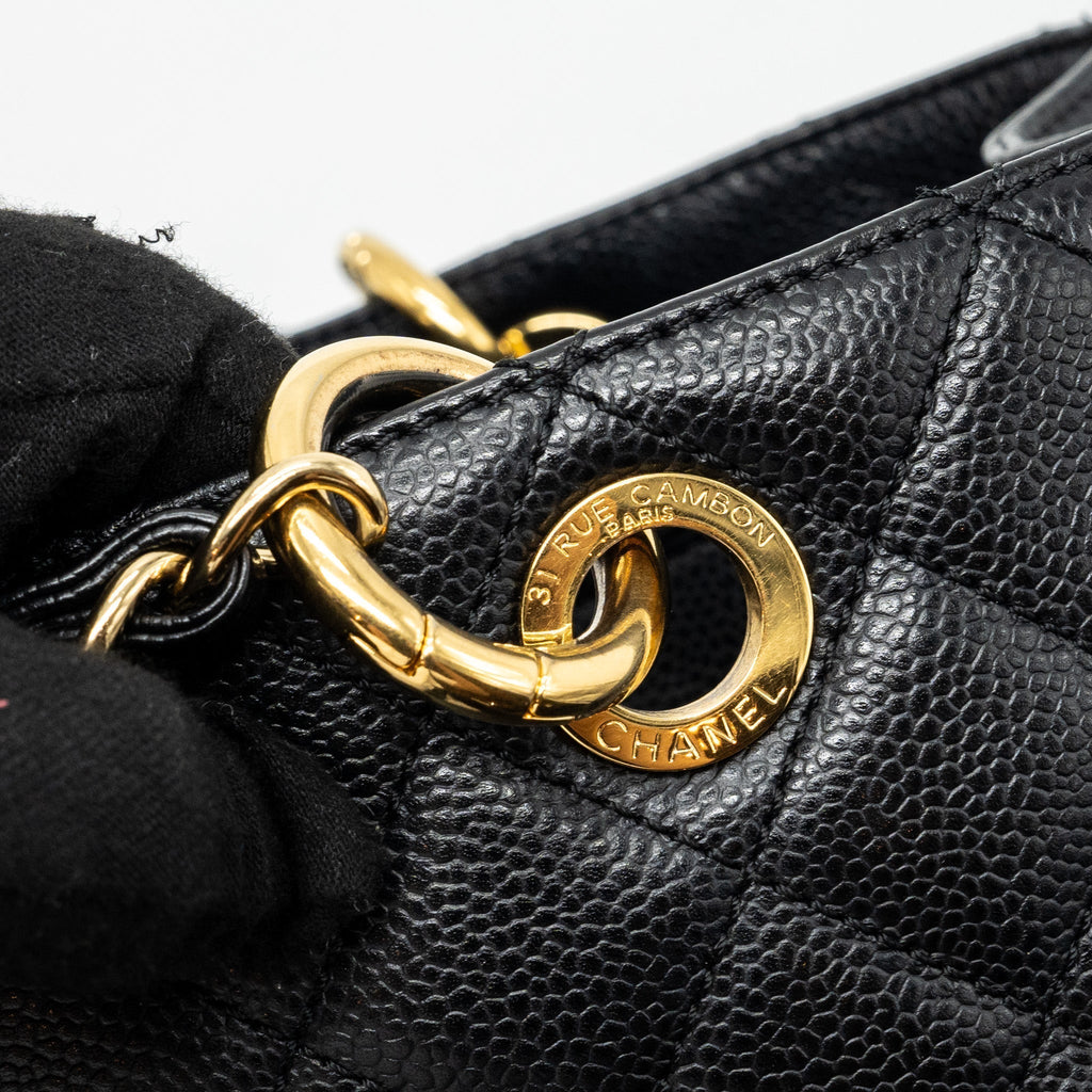 CHANEL GRAND SHOPPING TOTE BAG CAVIAR BLACK GHW