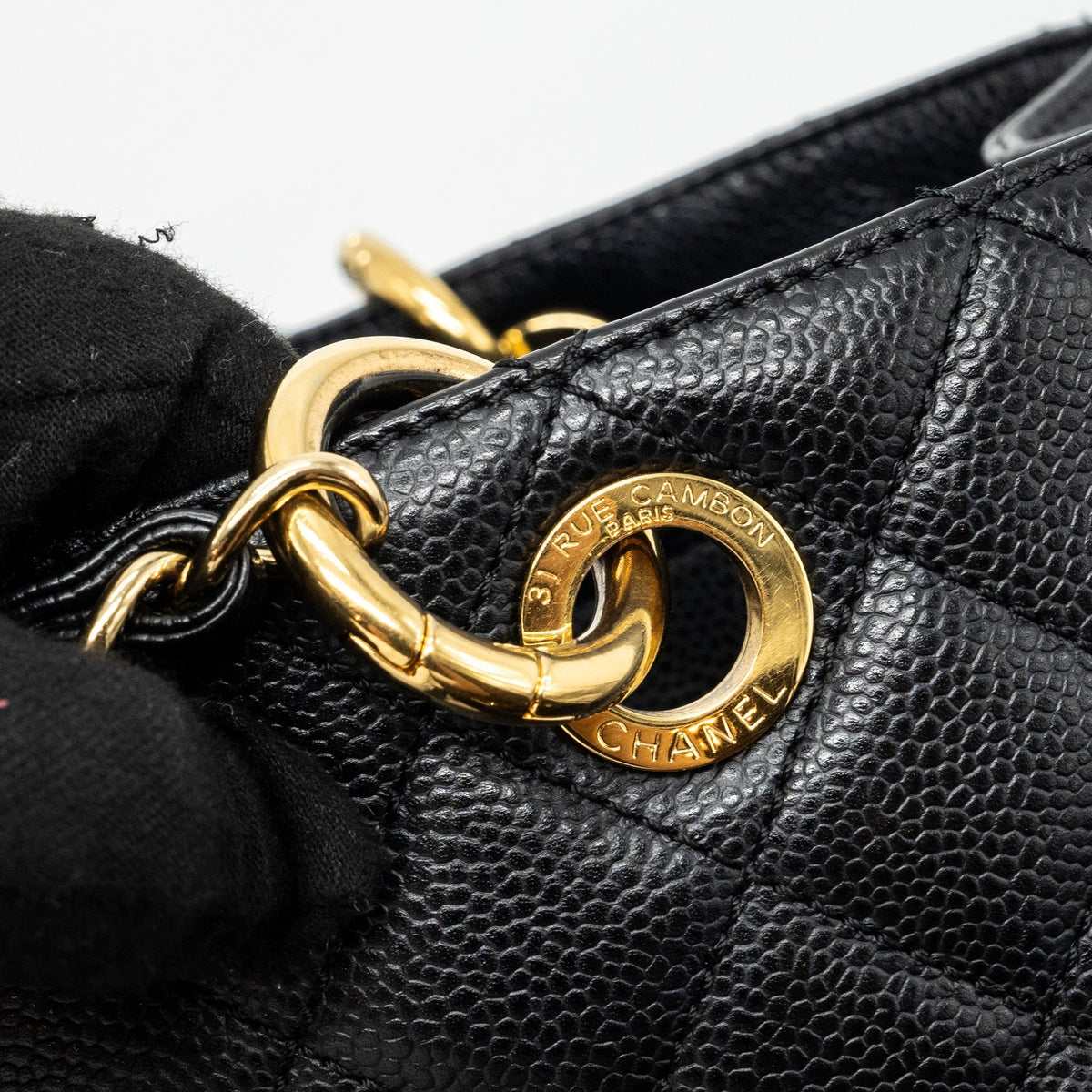 CHANEL GRAND SHOPPING TOTE BAG CAVIAR BLACK GHW