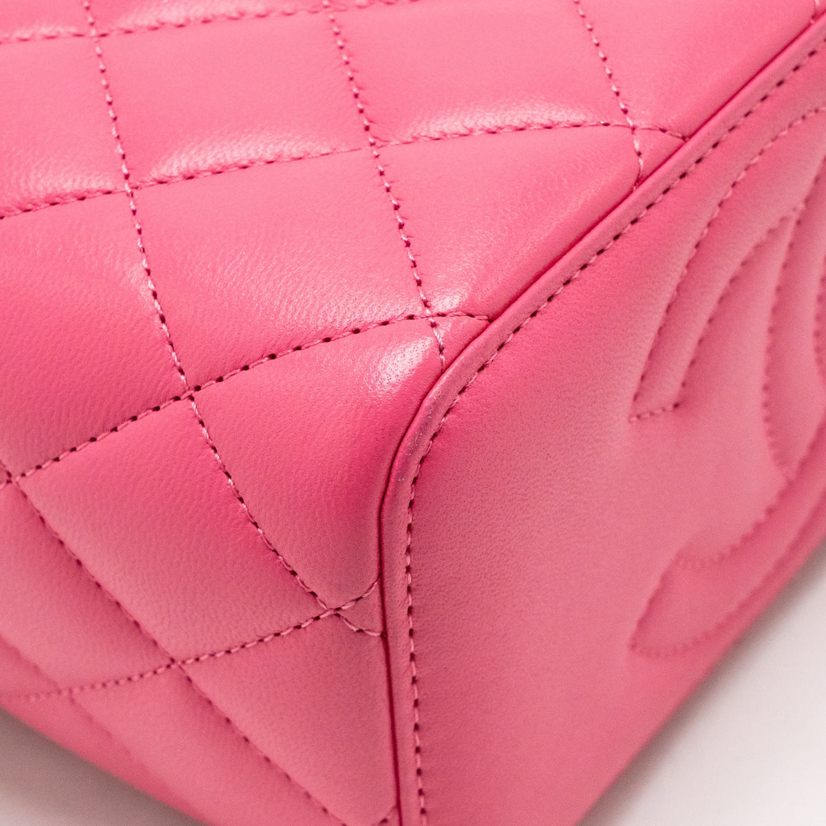 Chanel Long Vanity Case with COCO LOVE DETAILED CHAIN Lambskin Pink GHW (Microchip)