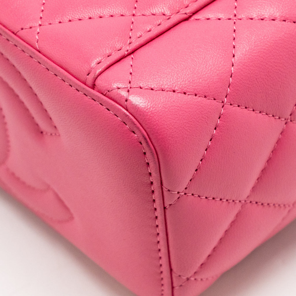 Chanel Long Vanity Case with COCO LOVE DETAILED CHAIN Lambskin Pink GHW (Microchip)