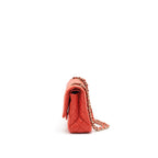 CHANEL CLASSIC MEDIUM DOUBLE FLAP LAMBSKIN IN CORAL LGHW