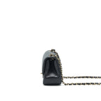 CHANEL MINI SQUARE FLAP BAG BLACK LAMBSKIN LGHW