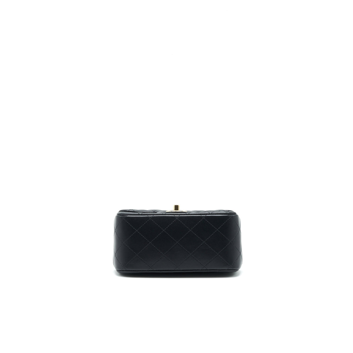 CHANEL MINI SQUARE FLAP BAG BLACK LAMBSKIN LGHW