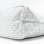 GOYARD SAINT LOUIS PM TOTE BAG LIMITED EDITION GOYARDLINE CANVAS WHITE/LIGHT BLUE SHW