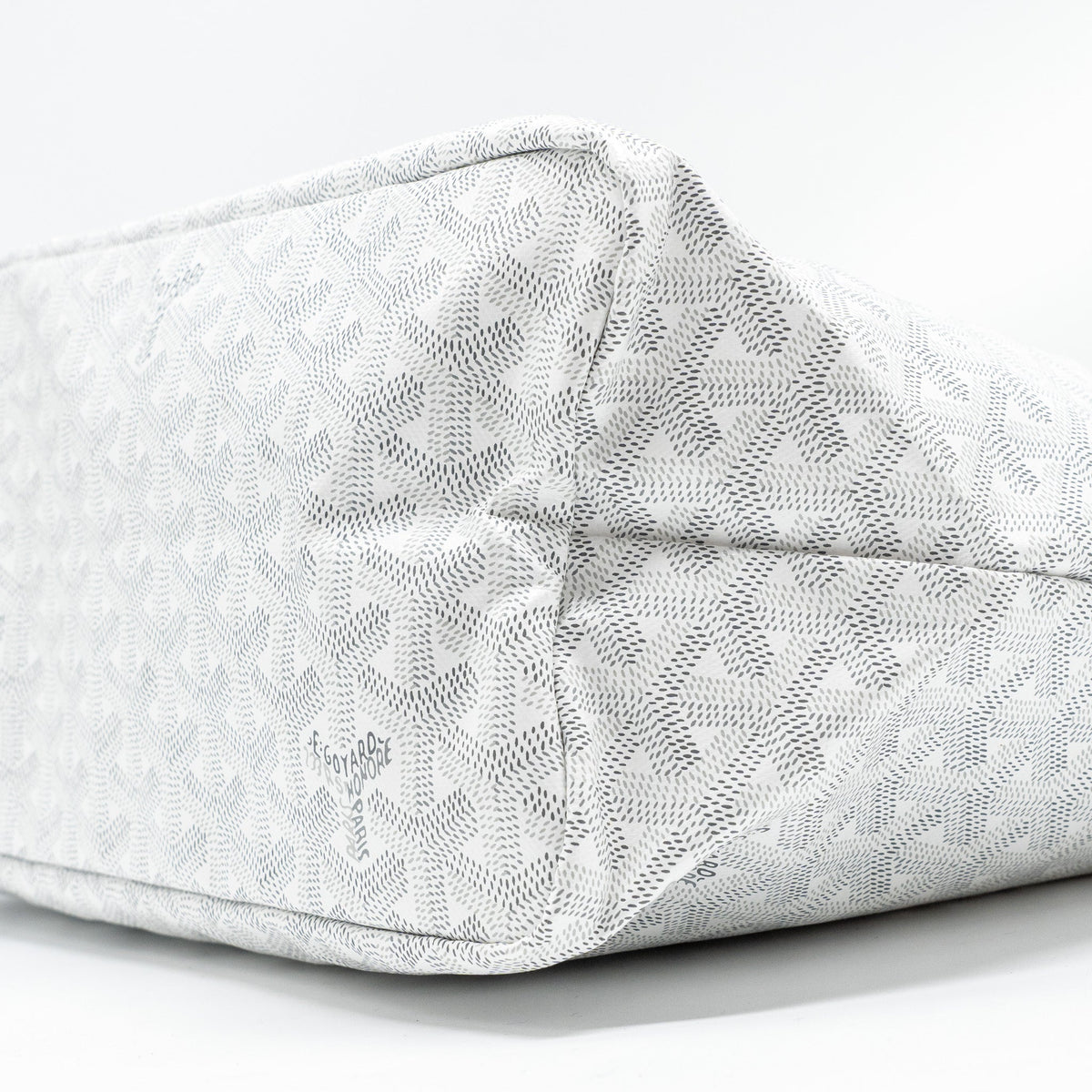 GOYARD SAINT LOUIS PM TOTE BAG LIMITED EDITION GOYARDLINE CANVAS WHITE/LIGHT BLUE SHW