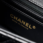 CHANEL 23K TOP HANDLE VANITY BAG SHINY CALFSKIN BLACK GHW (MICROCHIP)