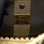 FENDI BAGUETTE SHOULDER BAG FABRIC BROWN/CREAM